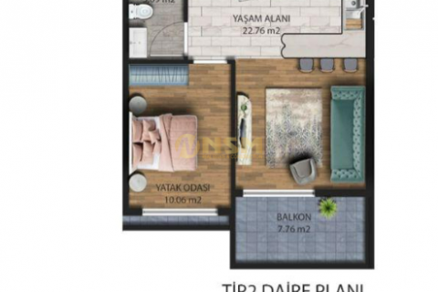 آپارتمان در  Antalya ، امارات متحده عربی 1 خوابه ، 63 متر مربع.  شماره 72119 - 2