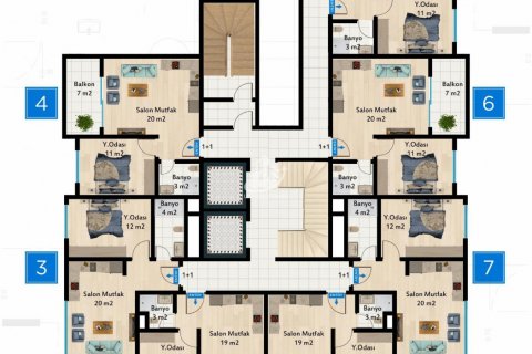 آپارتمان در  Mahmutlar ، امارات متحده عربی 1 خوابه ، 50 متر مربع.  شماره 73320 - 26