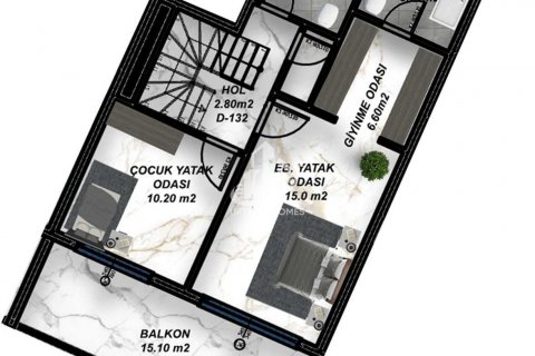 آپارتمان در  Gazipasa ، امارات متحده عربی 1 خوابه ، 60 متر مربع.  شماره 77692 - 25