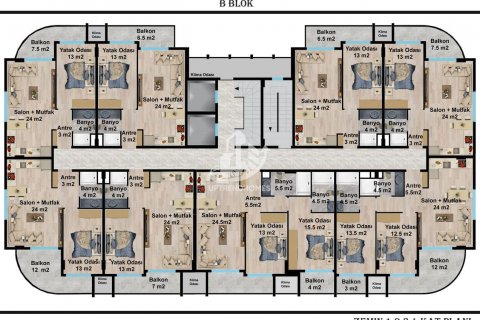 آپارتمان در  Oba ، امارات متحده عربی 1 خوابه ، 61 متر مربع.  شماره 77219 - 27