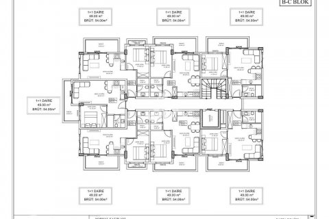 آپارتمان در Kargicak،  Alanya ، امارات متحده عربی 1 خوابه ، 54 متر مربع.  شماره 72864 - 25