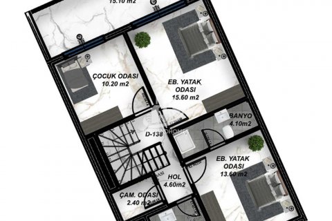 آپارتمان در  Gazipasa ، امارات متحده عربی 1 خوابه ، 60 متر مربع.  شماره 77692 - 12