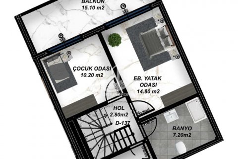 آپارتمان در  Gazipasa ، امارات متحده عربی 1 خوابه ، 60 متر مربع.  شماره 77692 - 15