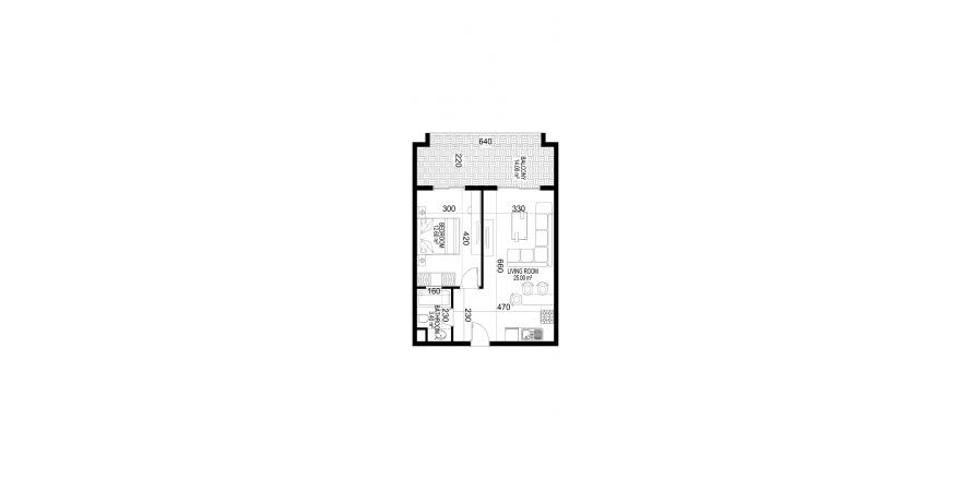 آپارتمان در در یکتا کینگدام پرمیوم Mahmutlar ، امارات متحده عربی 1 خوابه ، 68 متر مربع.  شماره 72731