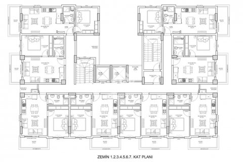 آپارتمان در  Konakli ، امارات متحده عربی 1 خوابه ، 54 متر مربع.  شماره 73319 - 14