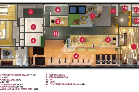 آپارتمان در  Konakli ، امارات متحده عربی 1 خوابه ، 55 متر مربع.  شماره 35267 - 20