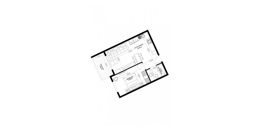آپارتمان در در YEKTA ALARA CİTY Residence Mahmutlar ، امارات متحده عربی 1 خوابه ، 51.3 متر مربع.  شماره 76944