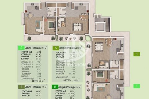 آپارتمان در  Alanya ، امارات متحده عربی 2 خوابه ، 126 متر مربع.  شماره 76357 - 26