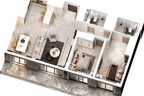 آپارتمان در  Alanya ، امارات متحده عربی 1 خوابه ، 50 متر مربع.  شماره 76326 - 14