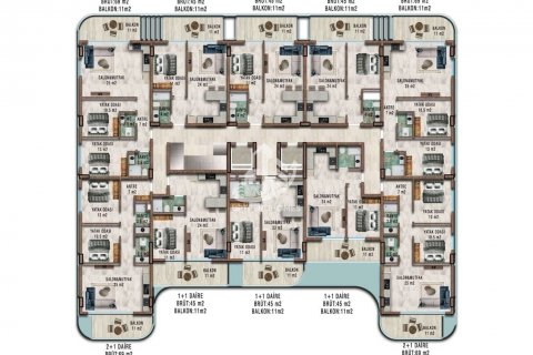 آپارتمان در  Gazipasa ، امارات متحده عربی 1 خوابه ، 59 متر مربع.  شماره 73115 - 19