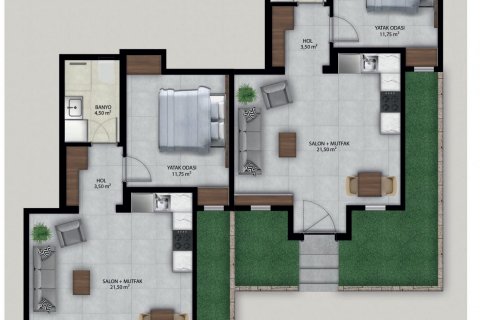 آپارتمان در  Bodrum ، امارات متحده عربی 1 خوابه ، 56.25 متر مربع.  شماره 75090 - 6