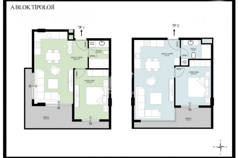 آپارتمان در Kargicak،  Alanya ، امارات متحده عربی 1 خوابه ، 66 متر مربع.  شماره 75121 - 22