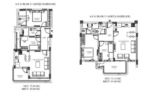 آپارتمان در در Residential complex and villas in Antalya Alanya ، امارات متحده عربی 2 خوابه ، 91 متر مربع.  شماره 73816 - 7