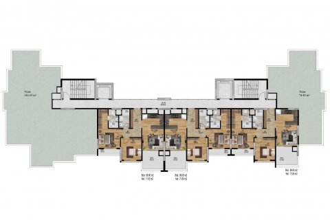 آپارتمان در  Mersin ، امارات متحده عربی 1 خوابه ، 55 متر مربع.  شماره 77590 - 3