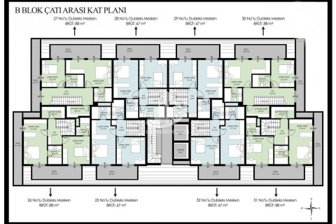 آپارتمان در Kargicak،  Alanya ، امارات متحده عربی 1 خوابه ، 66 متر مربع.  شماره 75121 - 26