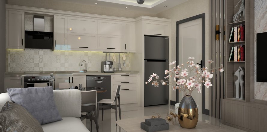 آپارتمان در  Alanya ، امارات متحده عربی 1 خوابه ، 55 متر مربع.  شماره 76739