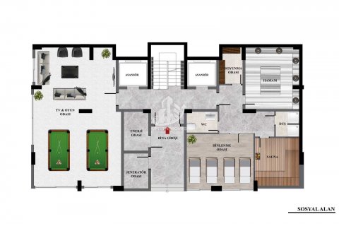 آپارتمان در  Gazipasa ، امارات متحده عربی 1 خوابه ، 49 متر مربع.  شماره 81241 - 30