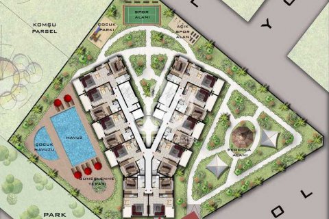 آپارتمان در  Oba ، امارات متحده عربی 1 خوابه ، 58 متر مربع.  شماره 81603 - 14