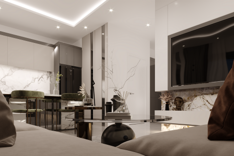 آپارتمان در در Moonlight Park Residence Alanya ، امارات متحده عربی 1 خوابه ، 51 متر مربع.  شماره 84627 - 5