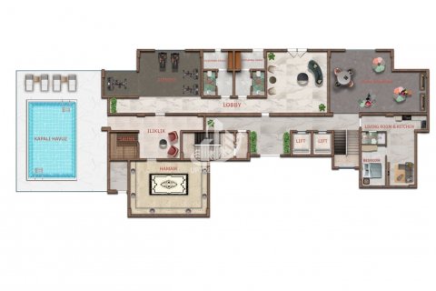 آپارتمان در Demirtas،  Alanya ، امارات متحده عربی 1 خوابه ، 50 متر مربع.  شماره 83639 - 28