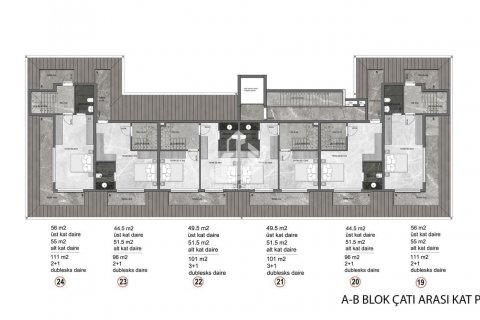 آپارتمان در  Konakli ، امارات متحده عربی 1 خوابه ، 51 متر مربع.  شماره 80087 - 29