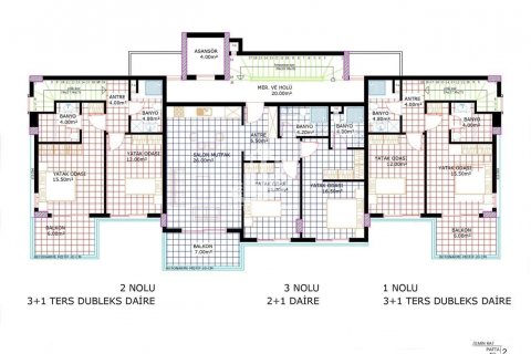 آپارتمان در  Alanya ، امارات متحده عربی 2 خوابه ، 98 متر مربع.  شماره 82843 - 7
