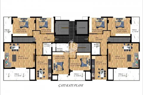 آپارتمان در  Gazipasa ، امارات متحده عربی 2 خوابه ، 140 متر مربع.  شماره 80304 - 14
