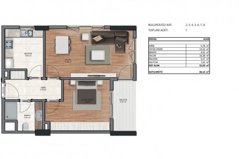آپارتمان در Küçükçekmece،  Istanbul ، امارات متحده عربی 1 خوابه ، 80 متر مربع.  شماره 81171 - 7