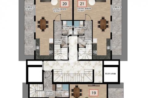 آپارتمان در  Oba ، امارات متحده عربی 1 خوابه ، 55 متر مربع.  شماره 84030 - 23