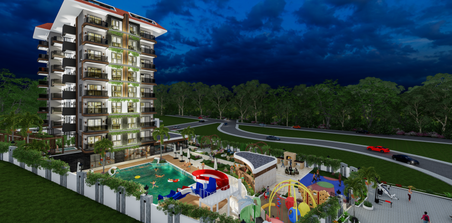 آپارتمان در در Moonlight Park Residence Alanya ، امارات متحده عربی 1 خوابه ، 51 متر مربع.  شماره 84627