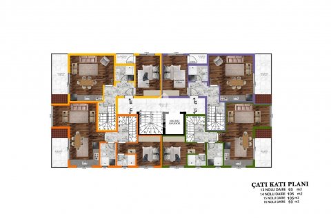 آپارتمان در  Gazipasa ، امارات متحده عربی 1 خوابه ، 55 متر مربع.  شماره 83642 - 12