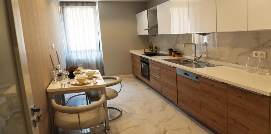 آپارتمان در Basaksehir، در Residence Inn Deluxia Istanbul ، امارات متحده عربی 1 خوابه ، 54 متر مربع.  شماره 85108