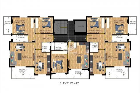 آپارتمان در  Gazipasa ، امارات متحده عربی 2 خوابه ، 140 متر مربع.  شماره 80304 - 13