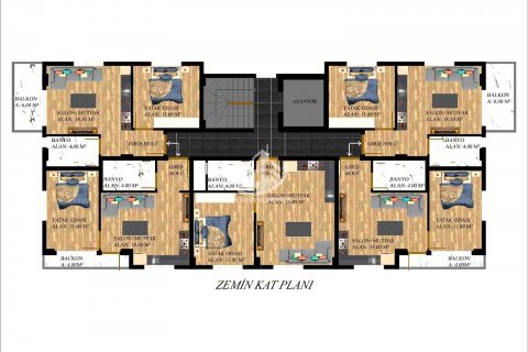 آپارتمان در  Gazipasa ، امارات متحده عربی 2 خوابه ، 140 متر مربع.  شماره 80304 - 11