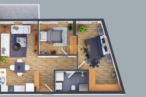 آپارتمان در  Antalya ، امارات متحده عربی 1 خوابه ، 48 متر مربع.  شماره 83858 - 5