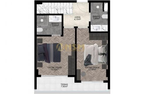 آپارتمان در  Alanya ، امارات متحده عربی 1 خوابه ، 63 متر مربع.  شماره 83856 - 2