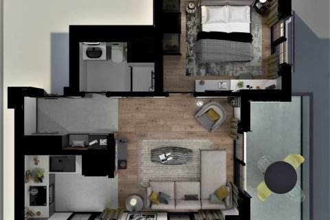 آپارتمان در Altintash،  Antalya ، امارات متحده عربی 1 خوابه ، 50 متر مربع.  شماره 81202 - 12