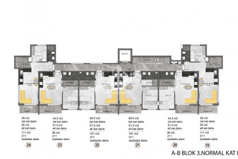 آپارتمان در  Konakli ، امارات متحده عربی 1 خوابه ، 51 متر مربع.  شماره 80087 - 28
