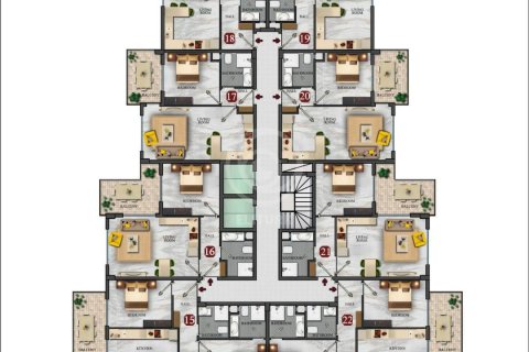 مجتمع مسکونی در  Alanya ، امارات متحده عربی 52 متر مربع.  شماره 84419 - 27