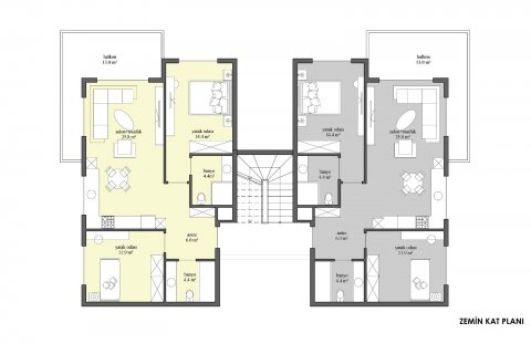 آپارتمان در  Side ، امارات متحده عربی 2 خوابه ، 74 متر مربع.  شماره 81361 - 8