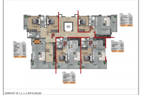 آپارتمان در Demirtas،  Alanya ، امارات متحده عربی 1 خوابه ، 54 متر مربع.  شماره 82023 - 30