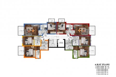 آپارتمان در  Gazipasa ، امارات متحده عربی 1 خوابه ، 55 متر مربع.  شماره 83642 - 13