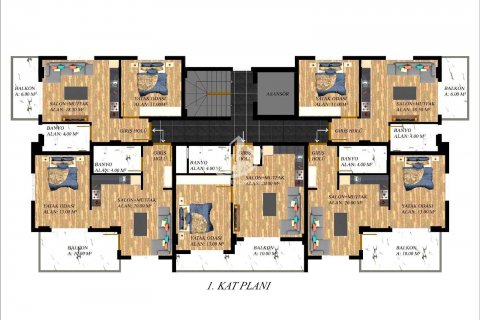 آپارتمان در  Gazipasa ، امارات متحده عربی 2 خوابه ، 140 متر مربع.  شماره 80304 - 12