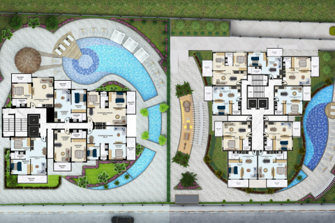 آپارتمان در  Alanya ، امارات متحده عربی 1 خوابه ، 49 متر مربع.  شماره 82146 - 7
