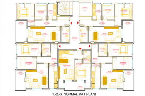 آپارتمان در  Oba ، امارات متحده عربی 3 خوابه ، 110 متر مربع.  شماره 80478 - 2