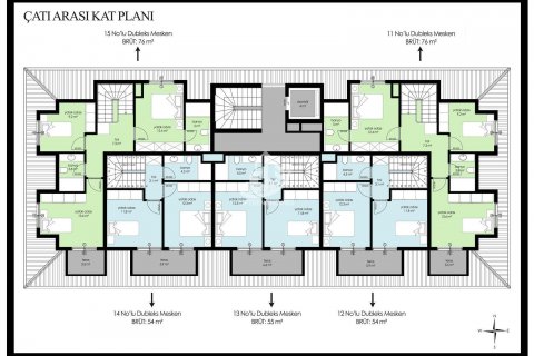 آپارتمان در  Alanya ، امارات متحده عربی 1 خوابه ، 57 متر مربع.  شماره 85183 - 10
