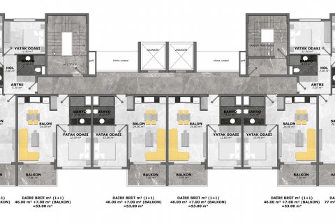 1+1 Leilighet  i Avsallar, Antalya, Tyrkia Nr. 23388 - 14