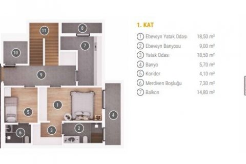 4+0 Villa  i Bodrum, Mugla, Tyrkia Nr. 37940 - 15