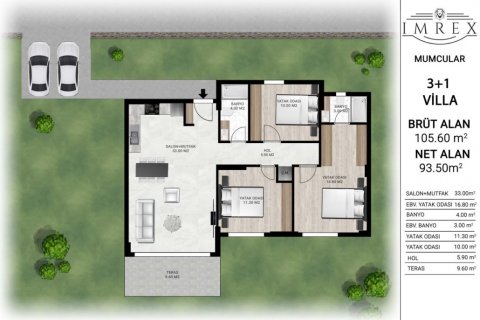 3+0 Villa  i Bodrum, Mugla, Tyrkia Nr. 39175 - 15