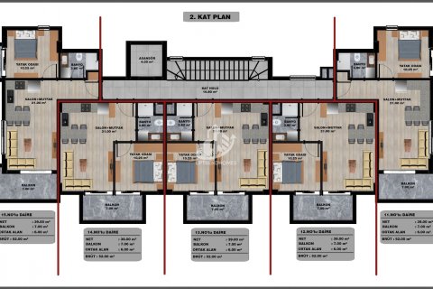 1+1 Leilighet  i Oba, Antalya, Tyrkia Nr. 49197 - 28